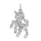 14K White Gold Unicorn Charm Horse Pendant Jewelry 25mm x 16mm